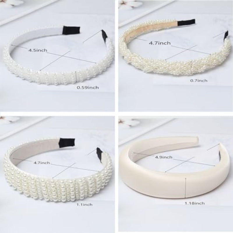 6PK Headbands for Women Slim and Wide Hair Band Cute Headband Set for Girls Fashion Beige Solid Wide Headbands Hair Accessories Set