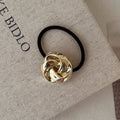 Single Women'S Metal Twist Hair Band | Versatile Simple Hair Rope, Elegant High-End Headband Rubber Band, Crochet Style, Solid Color