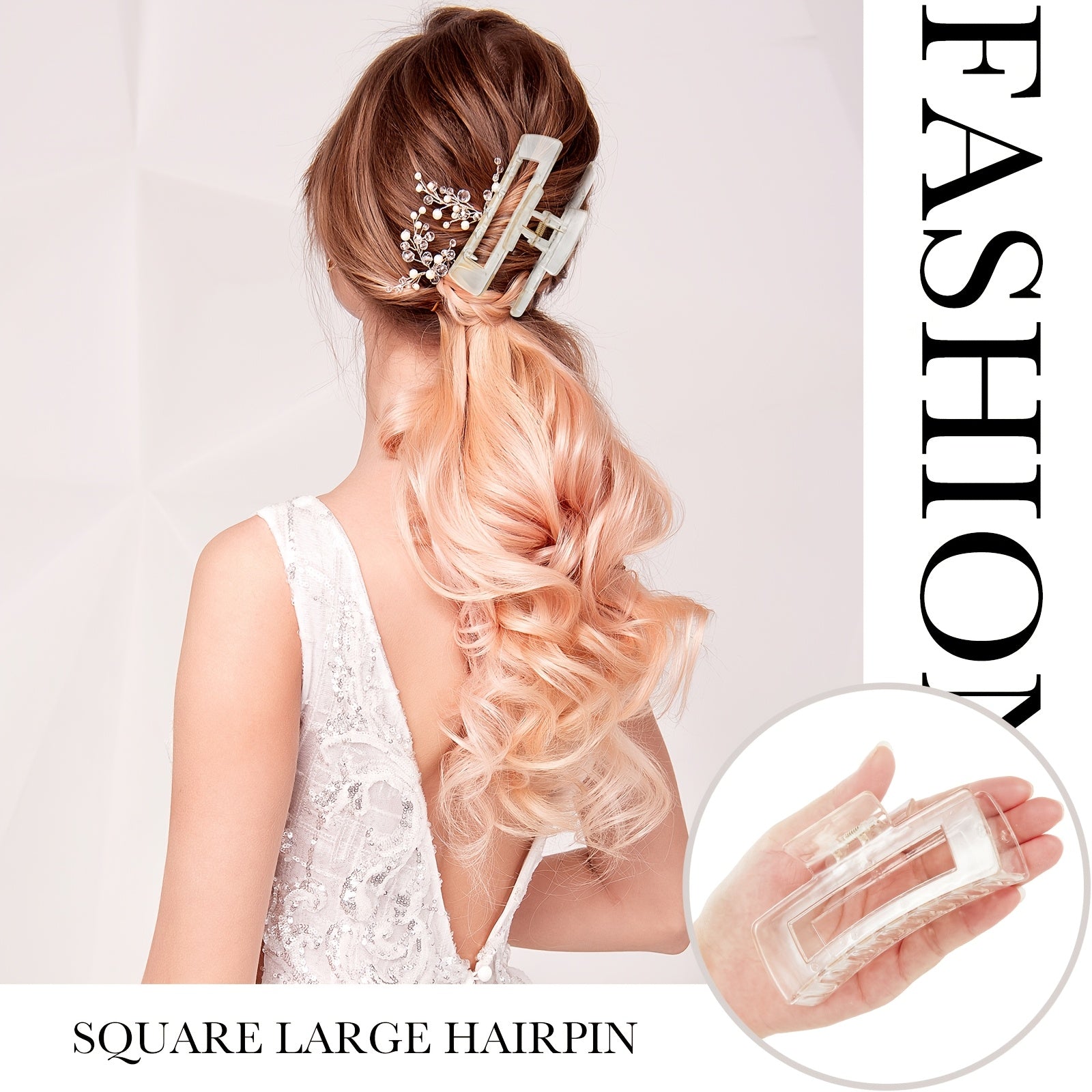 36pcs 4.1 Inch Large Hair Claw Clips Rectangular Big Hair Clips Matte Nonslip Banana Clip Strong Hold Plastic Barrettes Jaw Clips for Women Gifts Hair Accessories, 18 Colors