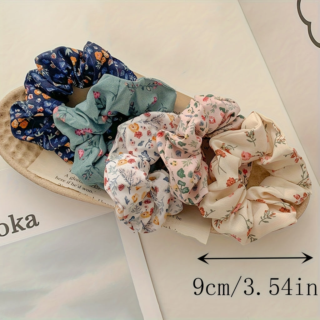 3pcs Elegant Floral Hair Ties for Women, Sweet Bun Holders, High-Quality Ponytail Additions, Versatile Hair Bands for Ladies