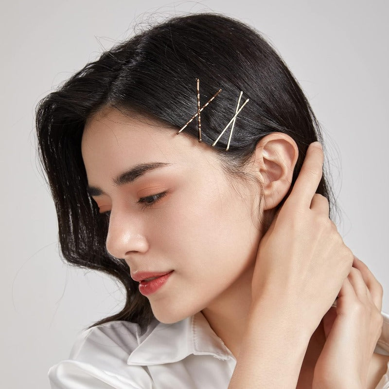 102 Counts Dofash Hair Clip Set | Braided Hair Clips for Women, 60pcs Bobby Pins, 30pcs Hyper Elastics Ties, 12pcs Snap Hair Clips - Blonde, Faux Leather, Ideal for Wedding