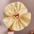 1pc Creamy Yellow Large Intestine Hair Tie | Easy Versatile Bun Hair Rope, Solid Color, Ideal for Valentine'S Day