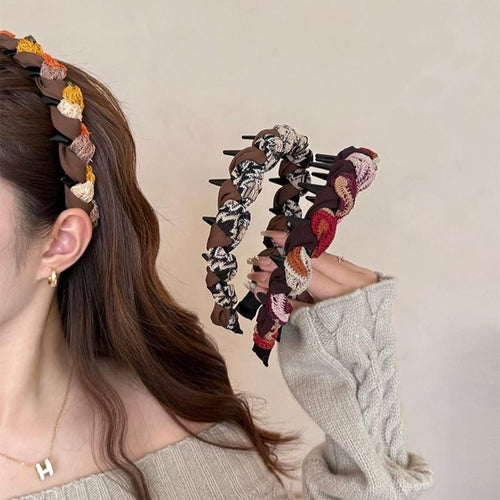 1pc Vintage Stylish Color-Contrast Twist Hairband for Women | High-Crown Design & Non-Slip Grip | Ideal for Fall\u002FWinter | Comfortable Blend