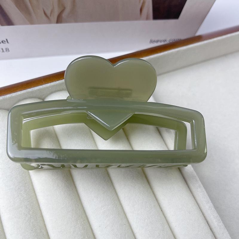 1pc Retro Heart Cube Hair Claw Clip with Acetate Material | Simple Elegant Ponytail Clip for Everyday Use | Suitable for Office Home Party | Spring Summer Collection | Mother' S Day Gift