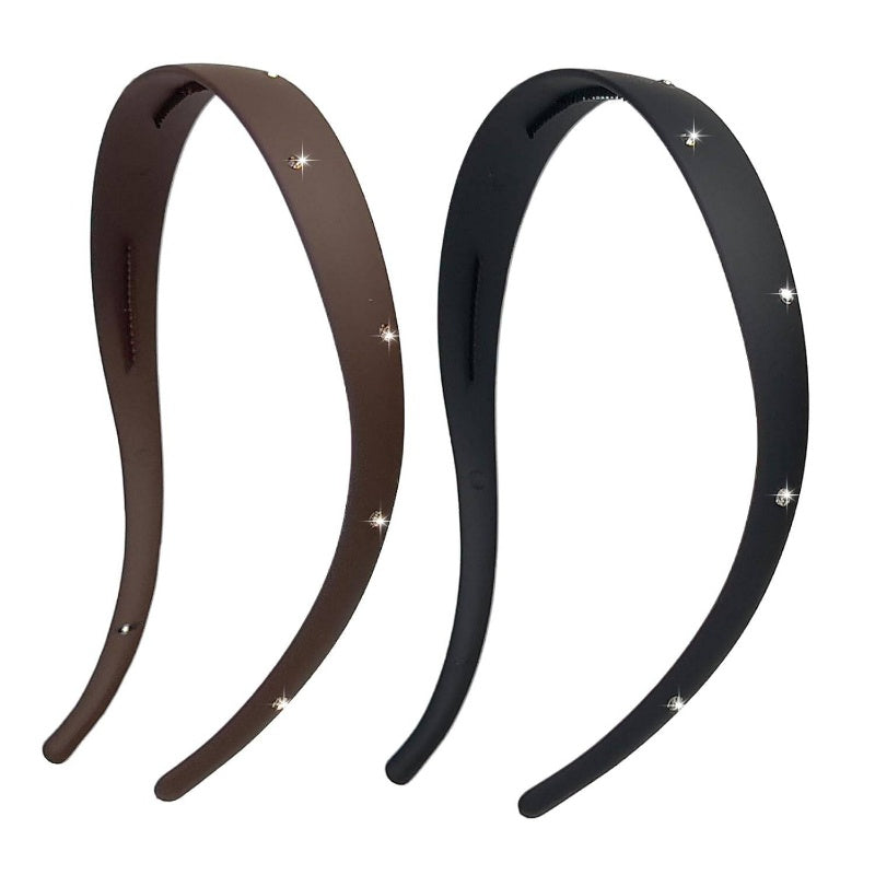 2 Pack Rhinstone Plastic Headbands Women, Headbands Designed Eyewear, Fashion Skinny Headbands with TeethBlack, Brown, Fashion Accessories, Eyewear Support, Chic Design, Trendy Headwear, Durable Material, Lightweight Headband, Headband Set