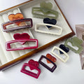 1pc Retro Heart Cube Hair Claw Clip with Acetate Material | Simple Elegant Ponytail Clip for Everyday Use | Suitable for Office Home Party | Spring Summer Collection | Mother' S Day Gift