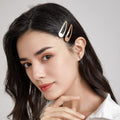 102 Counts Dofash Hair Clip Set | Braided Hair Clips for Women, 60pcs Bobby Pins, 30pcs Hyper Elastics Ties, 12pcs Snap Hair Clips - Blonde, Faux Leather, Ideal for Wedding