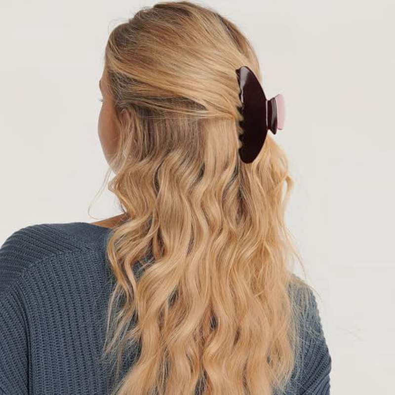 Women Acetate Hair Claw Clips Compatible for All Hair Types - Dark Brown Vintage Y2K Hair Clips with Hold, Lightweight Non-Slip Spring Clip for Thick\u002FThin Hair, Cute Gift for ( Fiber)