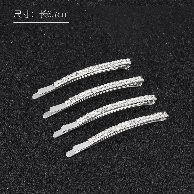 A Stylish Women'S Hairpin Featuring a Luxurious Design with Rhinestones, Perfect for Securing Bangs And Adding Elegance to Your Hairstyle