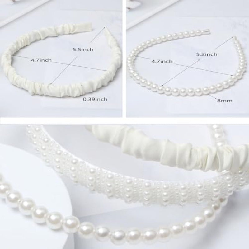 6PK Headbands for Women Slim and Wide Hair Band Cute Headband Set for Girls Fashion Beige Solid Wide Headbands Hair Accessories Set