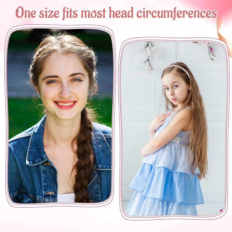 10 PCS Pearl Headbands for Women - Non Slip White Pearl Headband Bridal Headband Hairbands Padded Head Bands for Wedding, Party