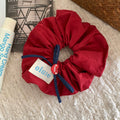 Tomato Red Lazy Style Large Intestine Hair Tie for Women | Fashionable Faux Leather Hair Rope, 2025 New Hair Flower