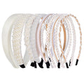 10 PCS Pearl Headbands for Women - Non Slip White Pearl Headband Bridal Headband Hairbands Padded Head Bands for Wedding, Party