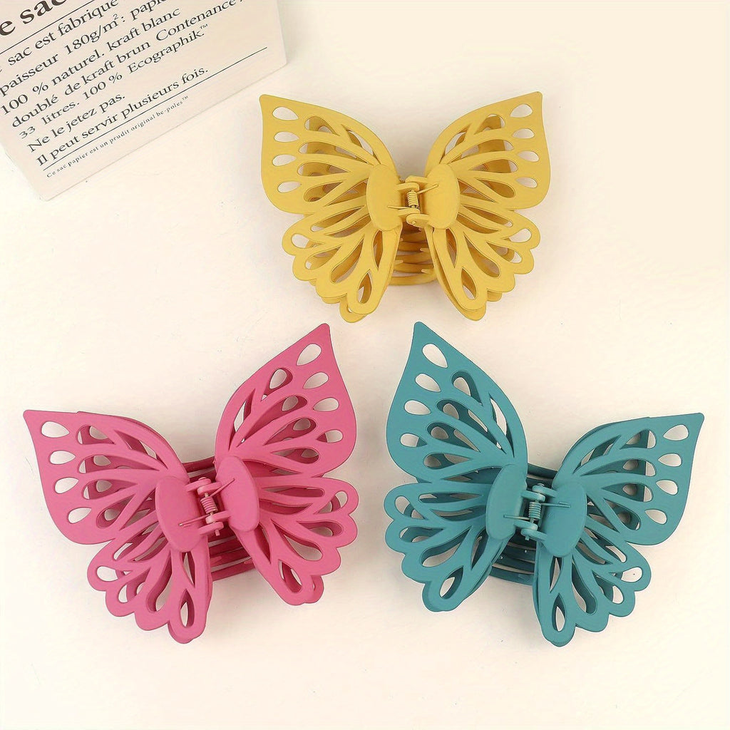 Set of 9 Butterfly Hair Clips Designed for Women, Featuring Large Claw Clips Suitable for Thick And Medium Hair. These Charming Matte Hair Additions Are Perfect for Various Occasions Such As Birthdays, Parties, Halloween, Christmas, And Everyday Use