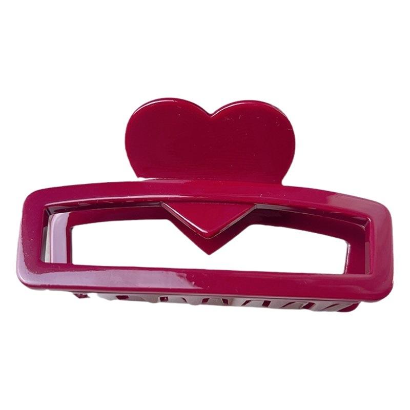 1pc Retro Heart Cube Hair Claw Clip with Acetate Material | Simple Elegant Ponytail Clip for Everyday Use | Suitable for Office Home Party | Spring Summer Collection | Mother' S Day Gift