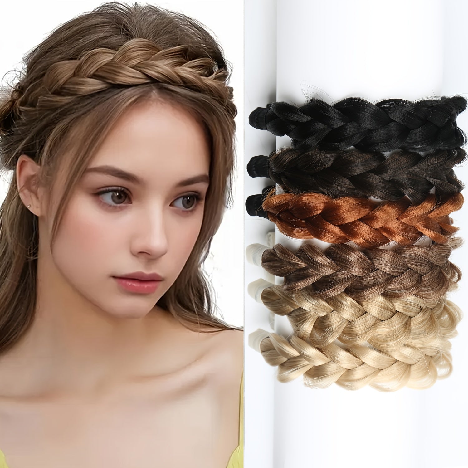 3 Elegant Artificial Braided Headbands with Teeth- Adjustable Elastic Non-Slip Headbands for Women and Men, Natural Hairstyles, Suitable for All Hair Types, Versatile Hair Accessories, Fashionable Hair Accessories, Comfortable Headbands