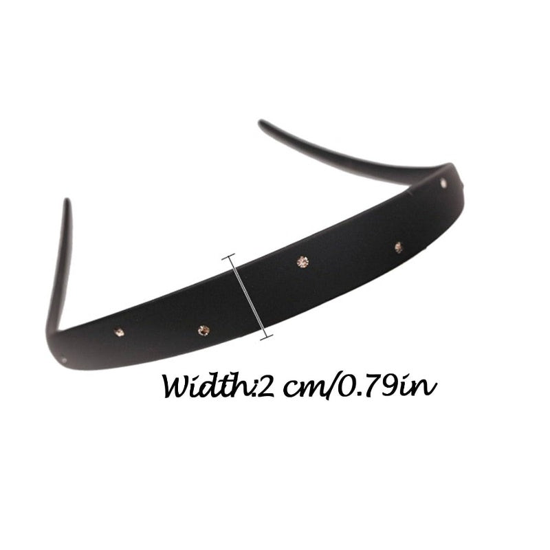 2 Pack Rhinstone Plastic Headbands Women, Headbands Designed Eyewear, Fashion Skinny Headbands with TeethBlack, Brown, Fashion Accessories, Eyewear Support, Chic Design, Trendy Headwear, Durable Material, Lightweight Headband, Headband Set