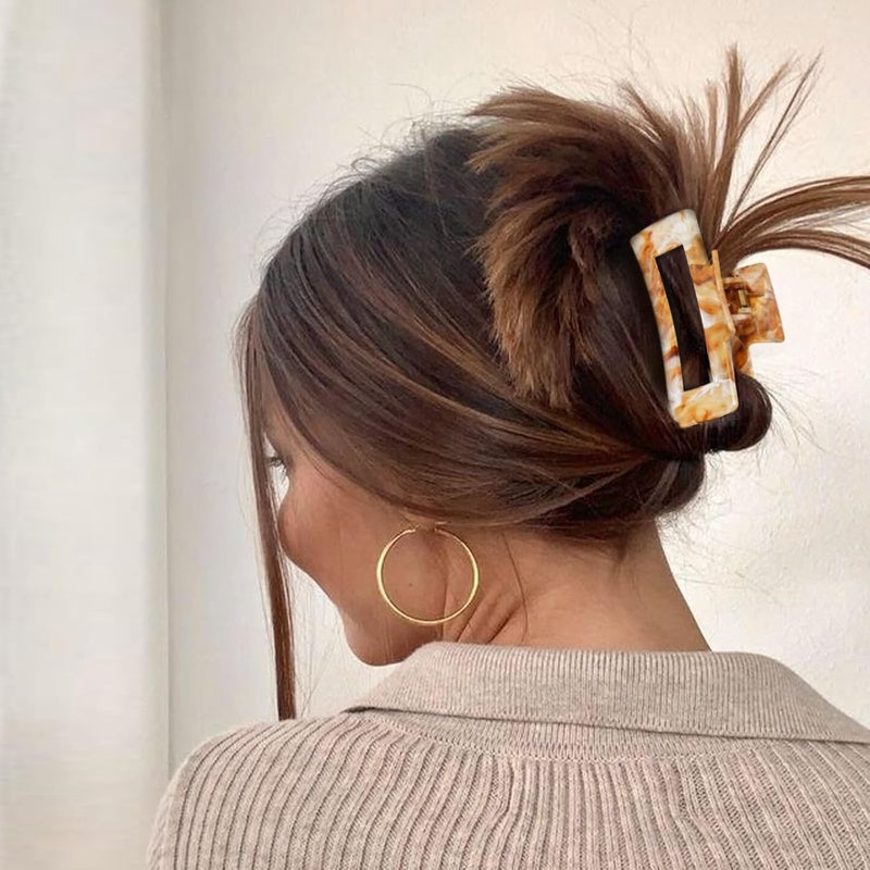 6Pcs Hair Claw Clips for Women, 5 Inch and 4.1 Inch Non - slip Hair Clip for Thick Thin Hair, Reference Ink ting Design, Hair Accessories for Girls Gifts