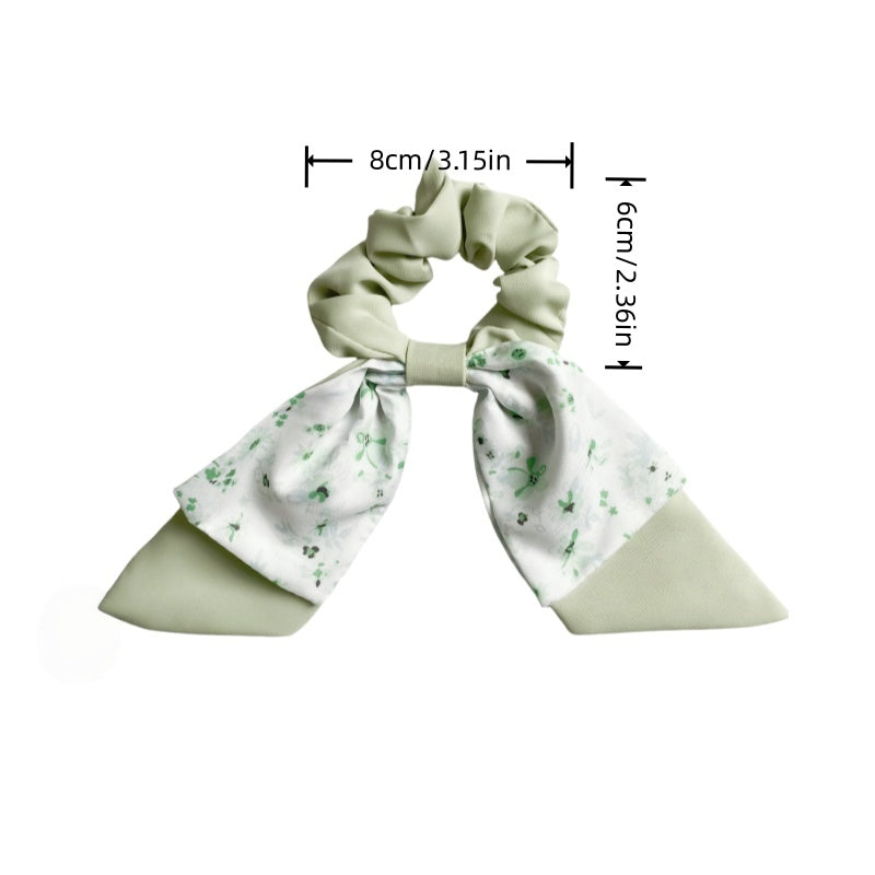 2pcs of Fresh Floral Bow Hair Ties, Sweet Hair Additions, Suitable for Daily Wear, Gatherings, Parties, And Springtime Adornments